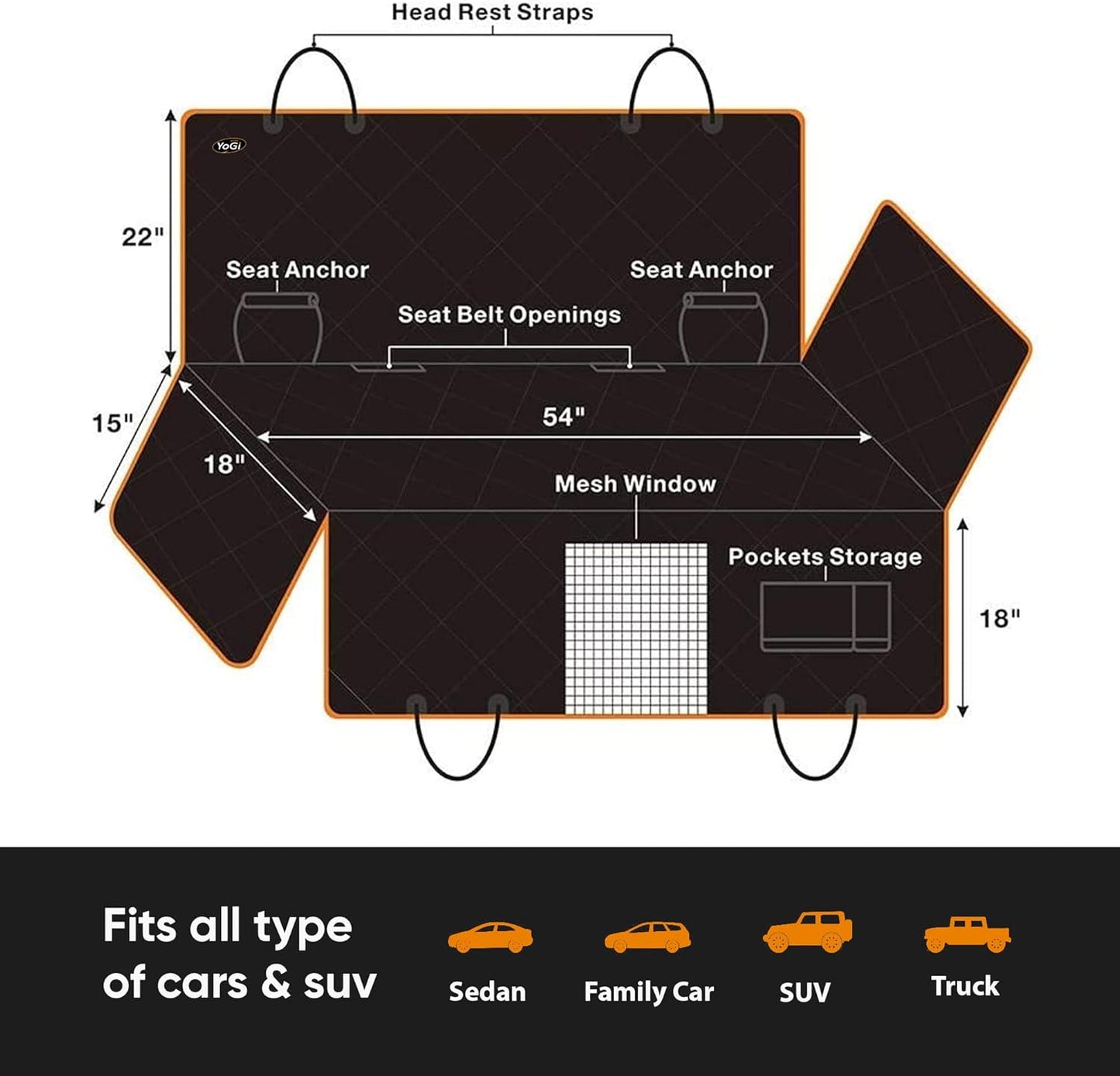 "Waterproof Car Seat Cover for Pets"