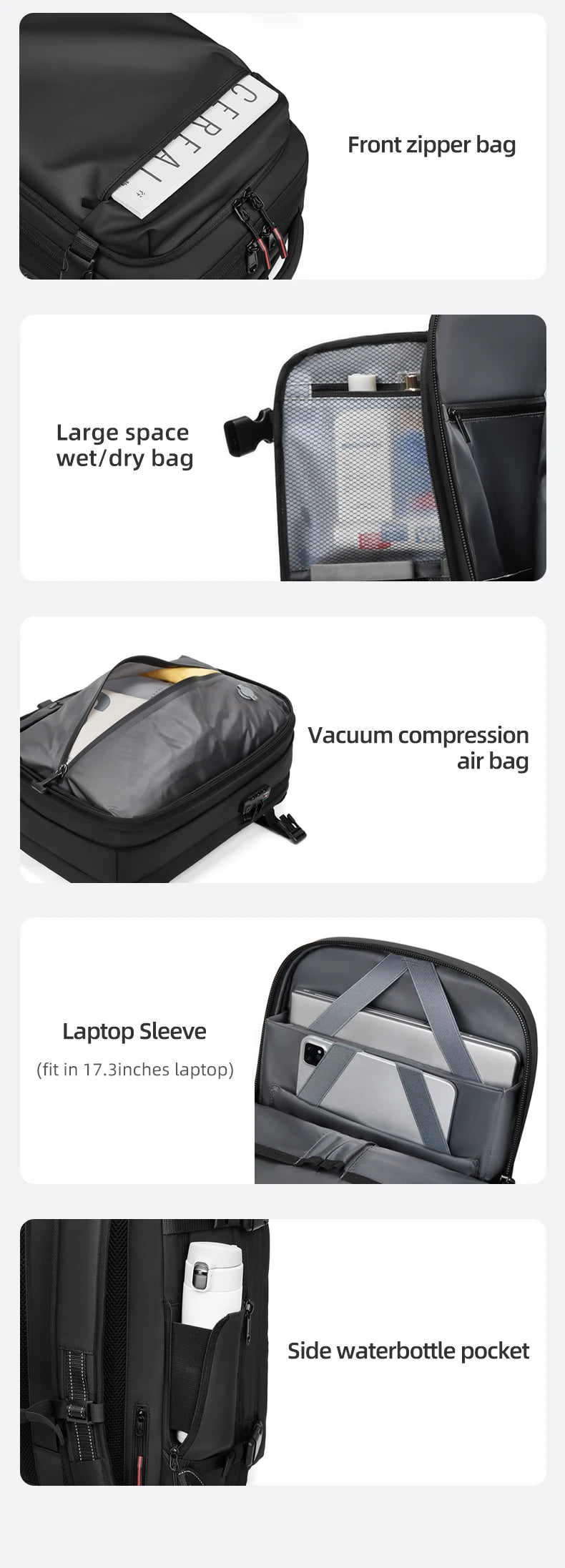 Men’s 17-inch Laptop Backpack with Compression"