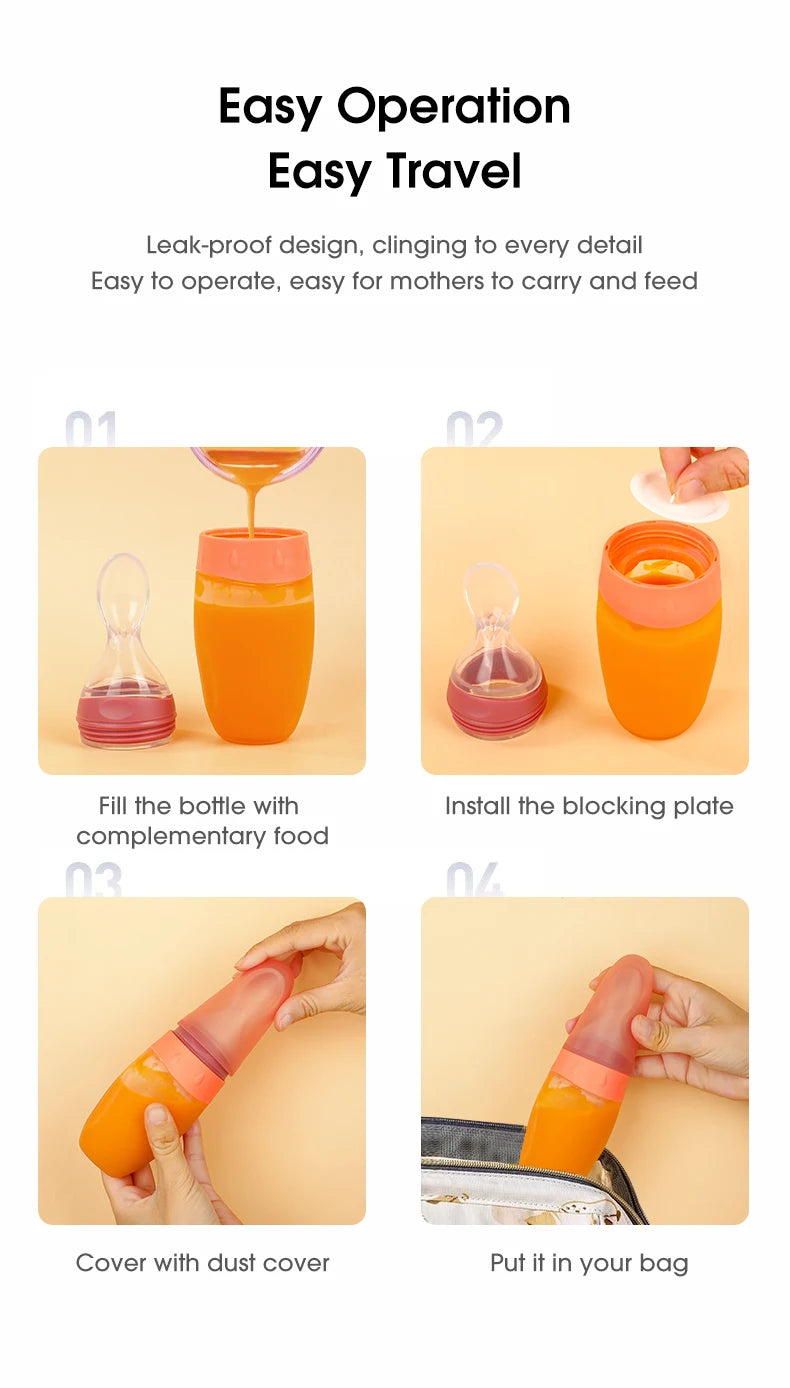 Baby Feeding Bottle with Spoon