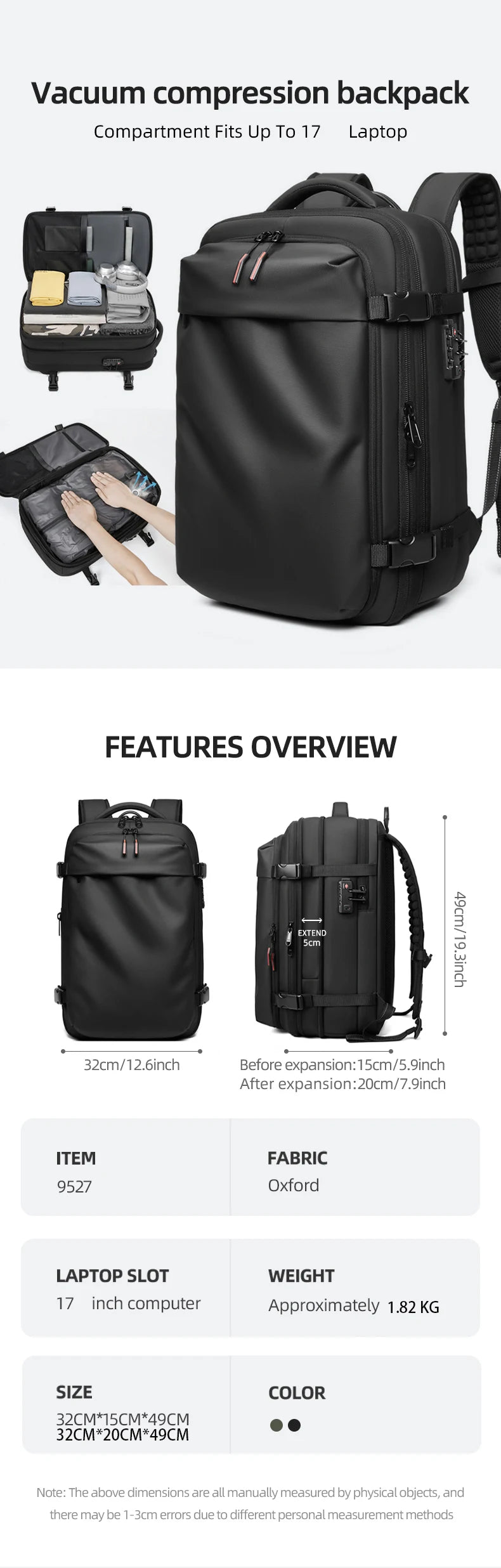 Men’s 17-inch Laptop Backpack with Compression"