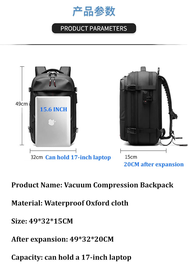 Men’s 17-inch Laptop Backpack with Compression"