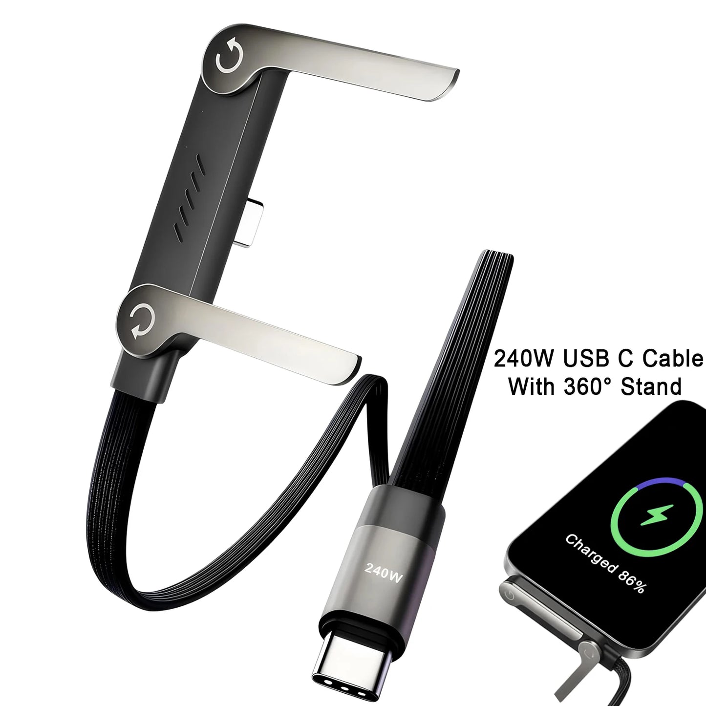 240W Fast Charging Foldable Bracket Data Cable