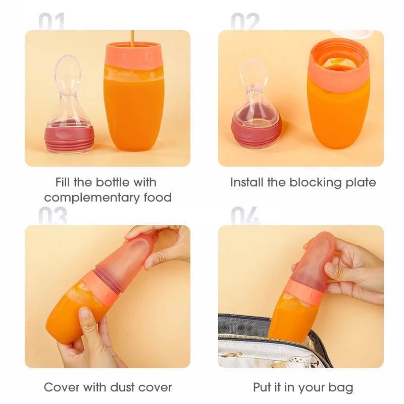 Baby Feeding Bottle with Spoon