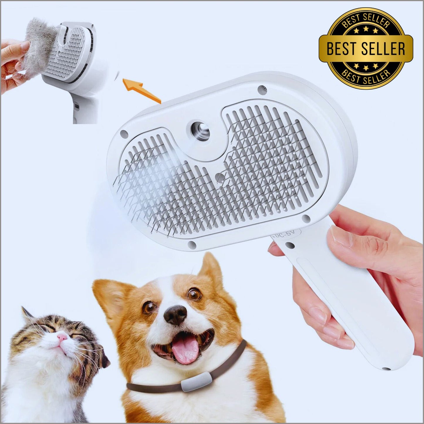 Steamy Pet Grooming Brush