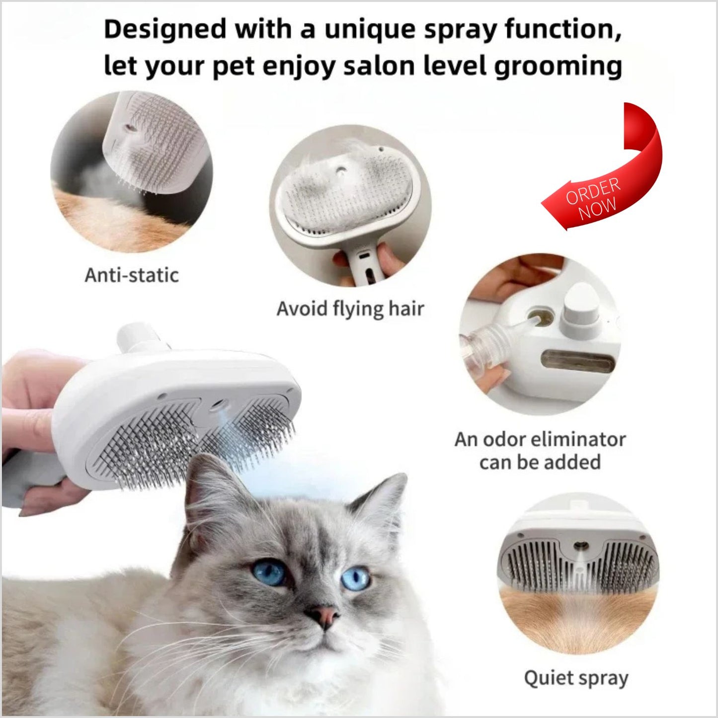 Steamy Pet Grooming Brush