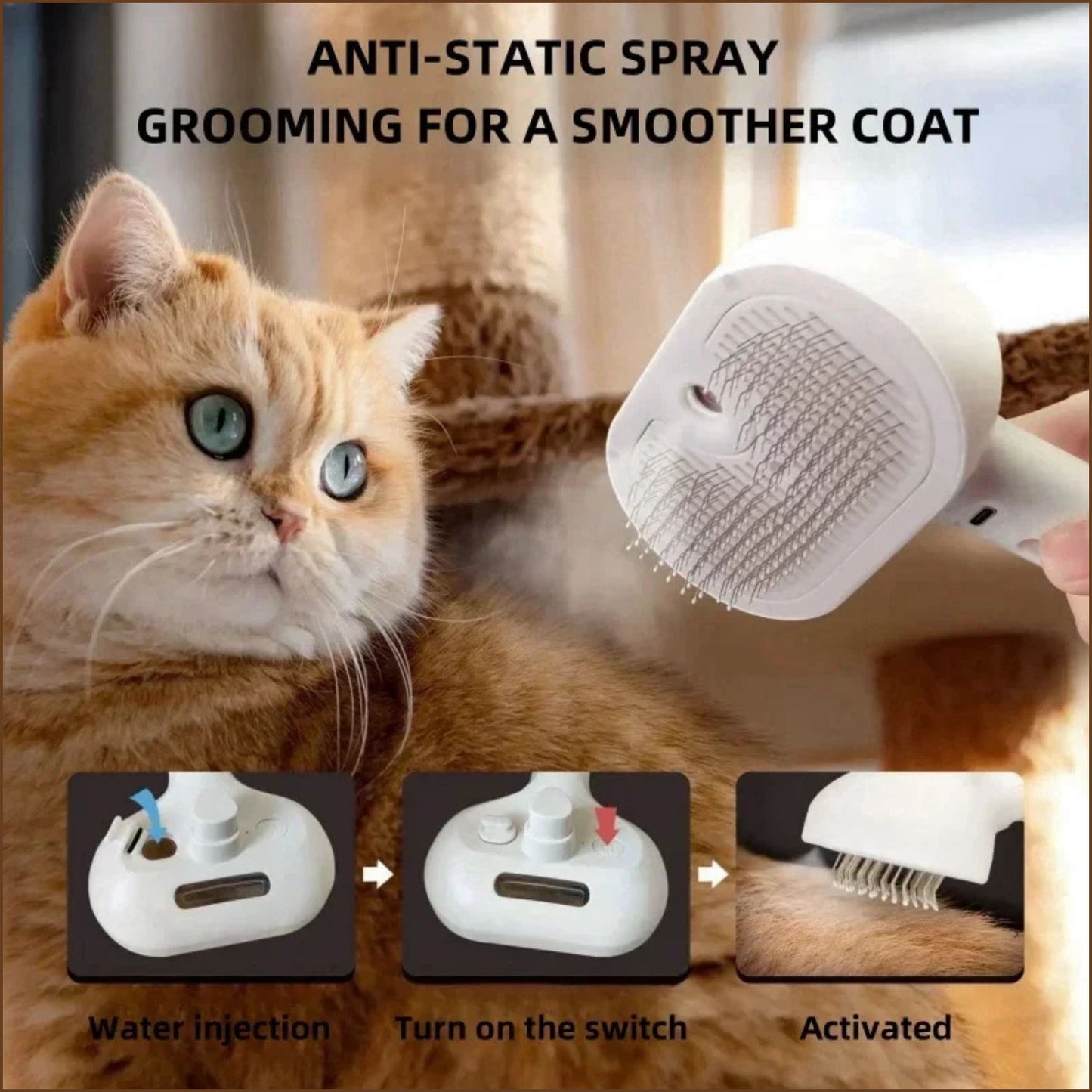 Steamy Pet Grooming Brush