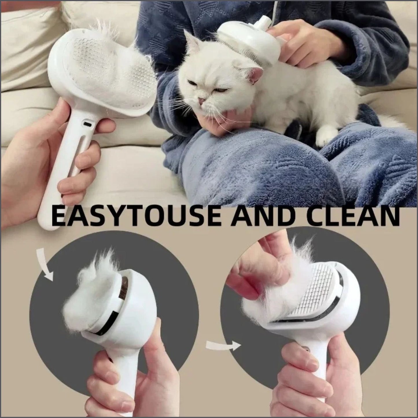 Steamy Pet Grooming Brush