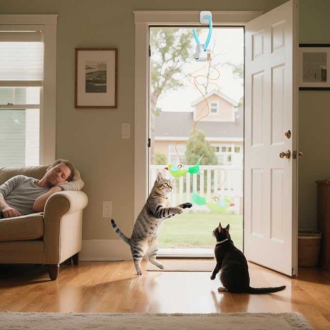 Door Hanging Auto-Rebound Cat Toy
