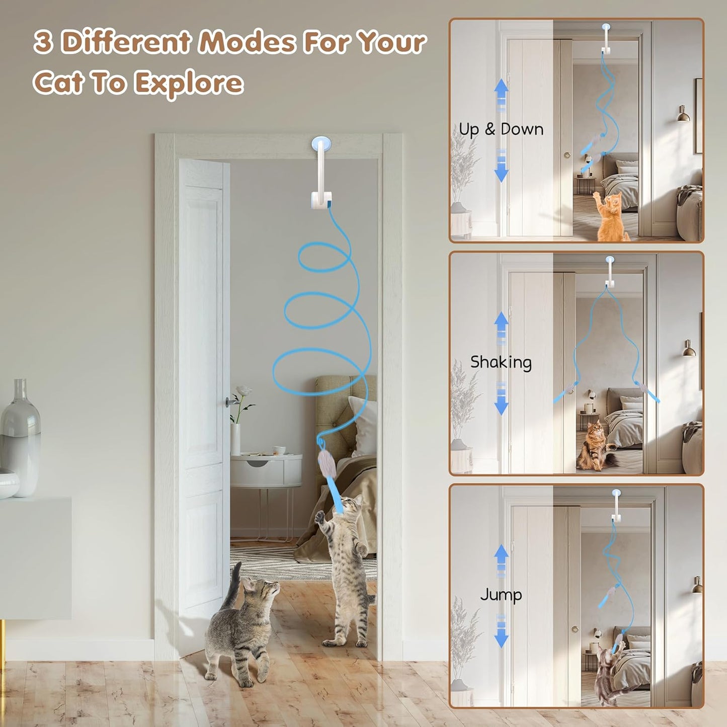 Door Hanging Auto-Rebound Cat Toy