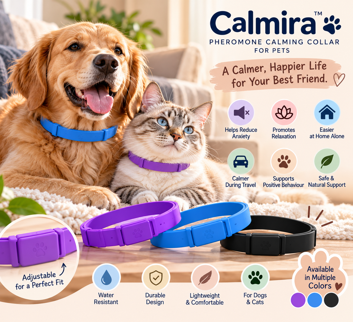 Calmira™ Pheromone Calming Collar for Pets