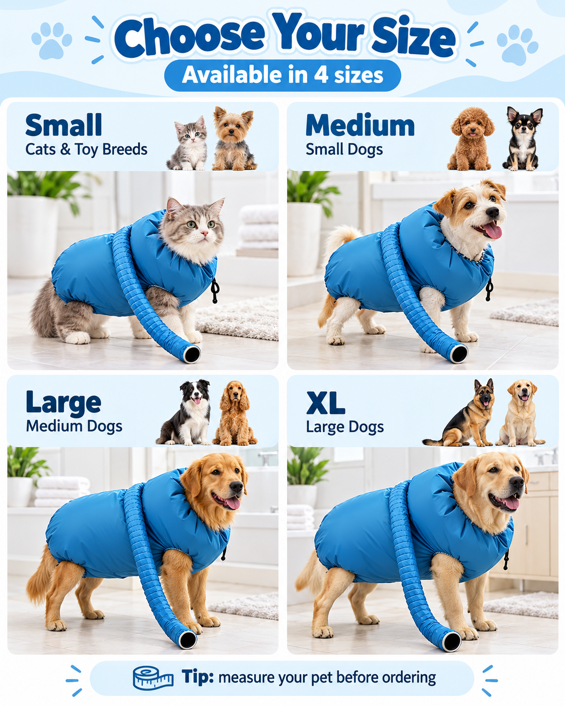 Pawdry™Hands-Free Pet Drying Bag