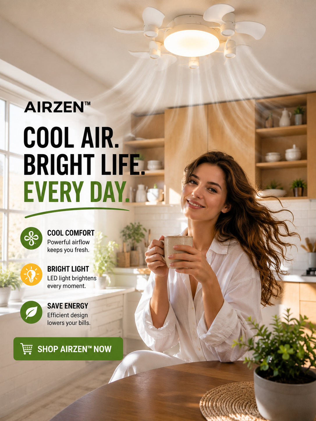 Airzen™ 2-in-1 Ceiling Fan Light