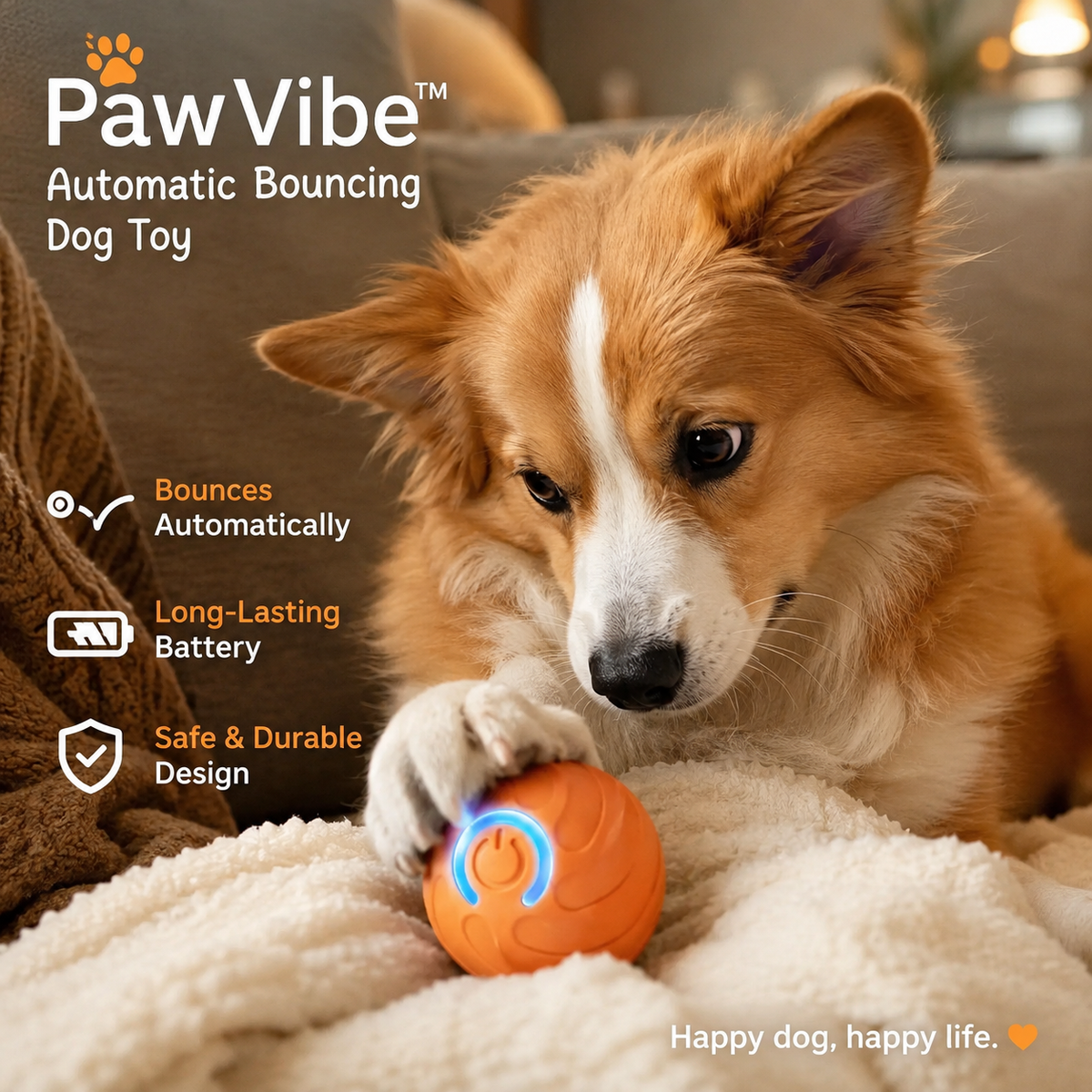 PawVibe™ Automatic Bouncing Dog Toy