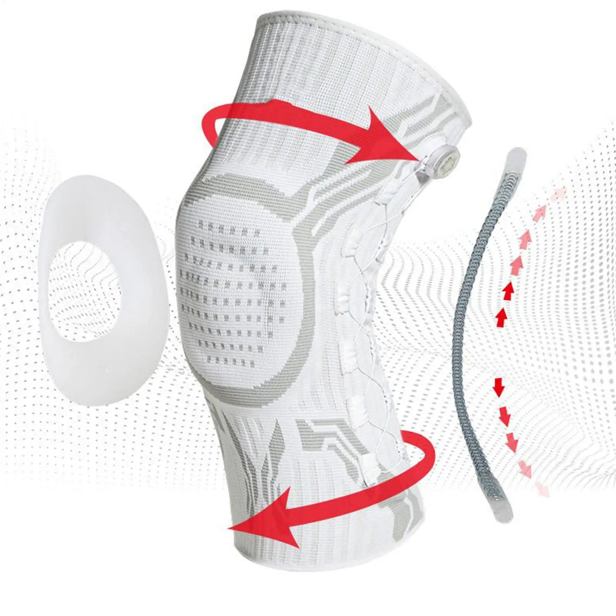 Knee Compression Sleeve with Support Strap for Running & Sports