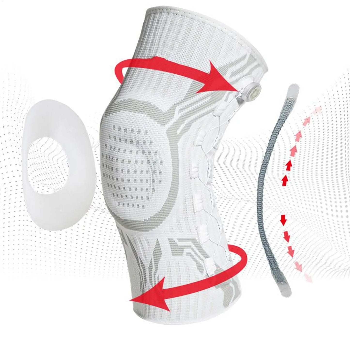 Knee Compression Sleeve with Support Strap for Running & Sports