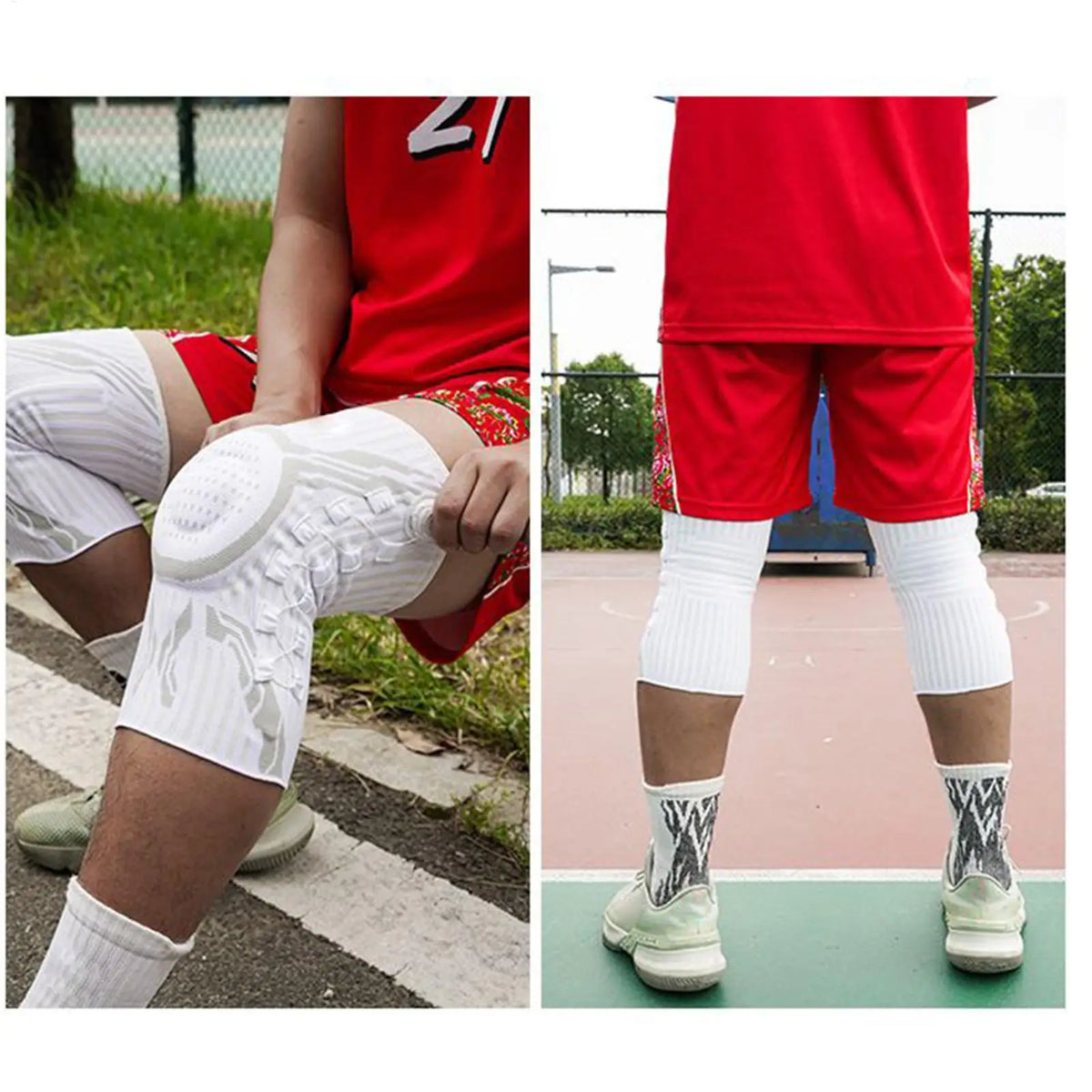 Knee Compression Sleeve with Support Strap for Running & Sports