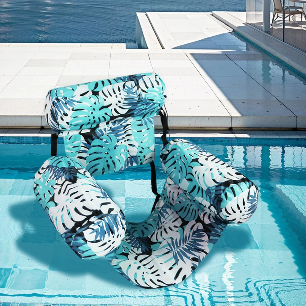 Pool Floats Chairs Adult Inflatable Pool Lounger with Arm & Backrest Water Floating Recliner Water Hammock for Summer Water Fun