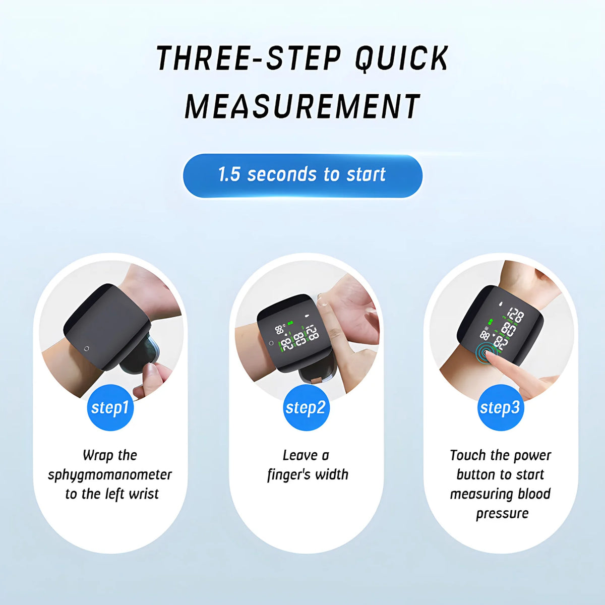 LED Screen Wrist Blood Pressure Monitor
