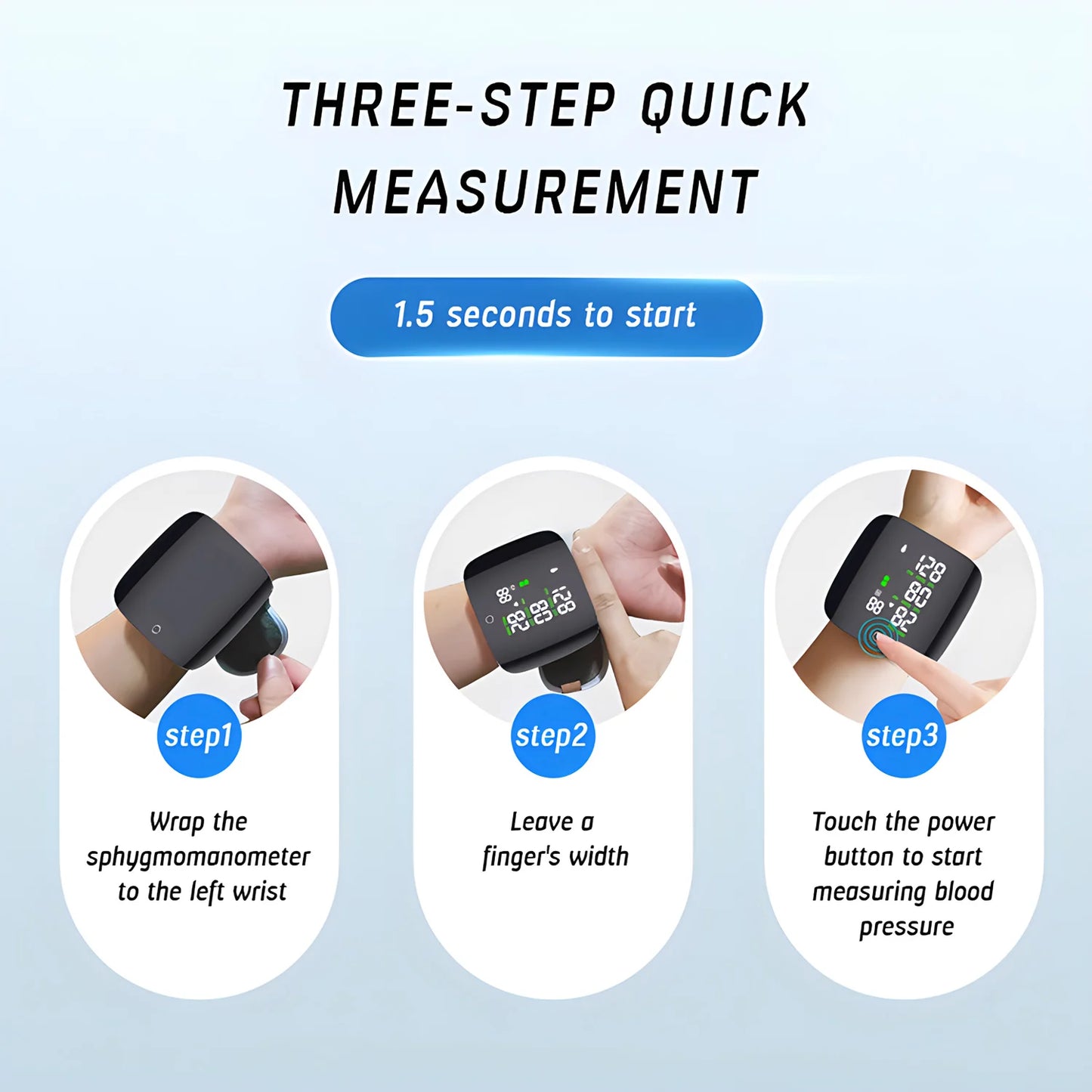 LED Screen Wrist Blood Pressure Monitor