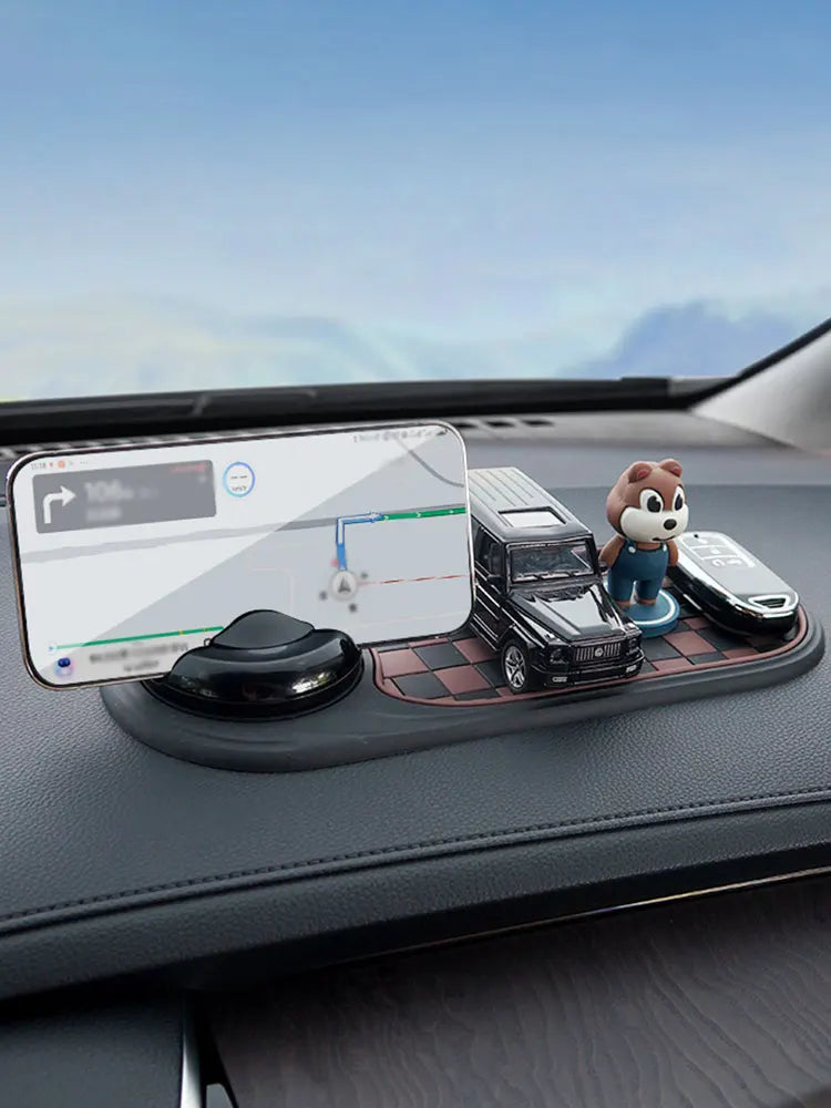 Multifunction Auto Non-slip Car Mats with Auto Phone Holder Car Dash Mat Anti Slip Rug for Phones Keys Gadgets