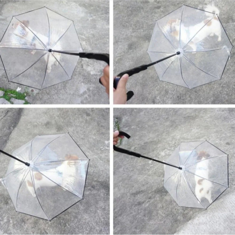 Rainproof Dog Walking Umbrella with Leash Handle