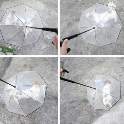 Rainproof Dog Walking Umbrella with Leash Handle