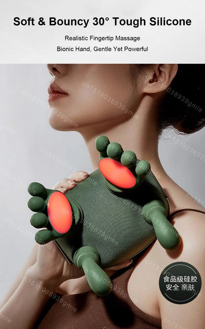 Finger Pressure Heated Neck and Shoulder Massager