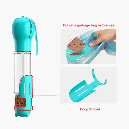 3-in-1 Dog Water Bottle for Walks & Travel