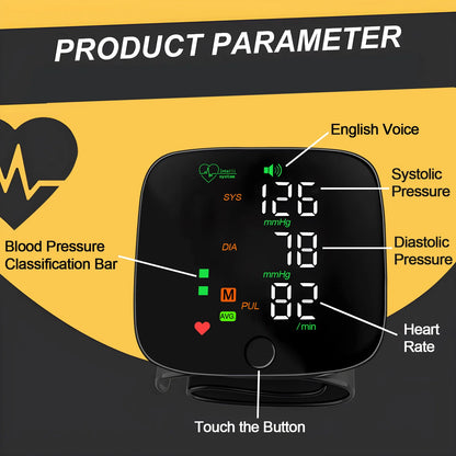 LED Screen Wrist Blood Pressure Monitor