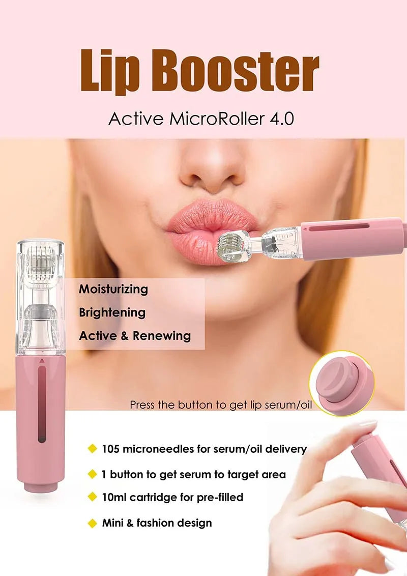 Derma Roller Titanium Needle Roller, Lip Roller, Beard Growth Roller, Beard Hair Growth Roller, Beard Treatment & Serum Applicat