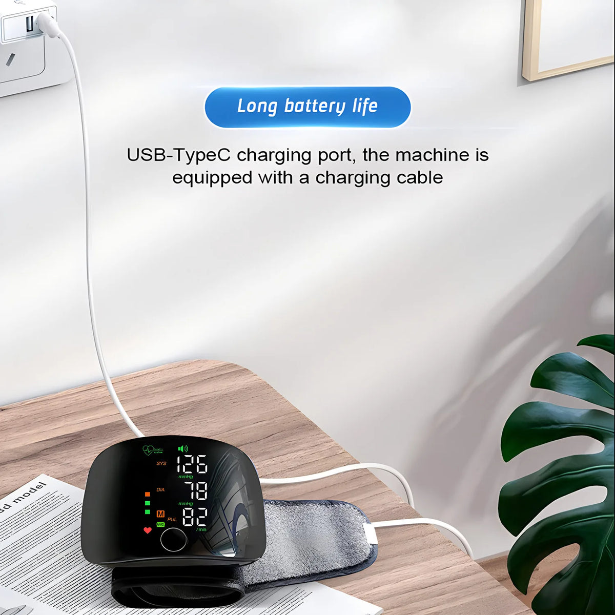 LED Screen Wrist Blood Pressure Monitor