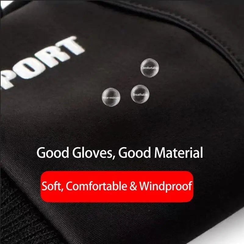Black Winter Warm Waterproof Touch Screen Fleece Gloves