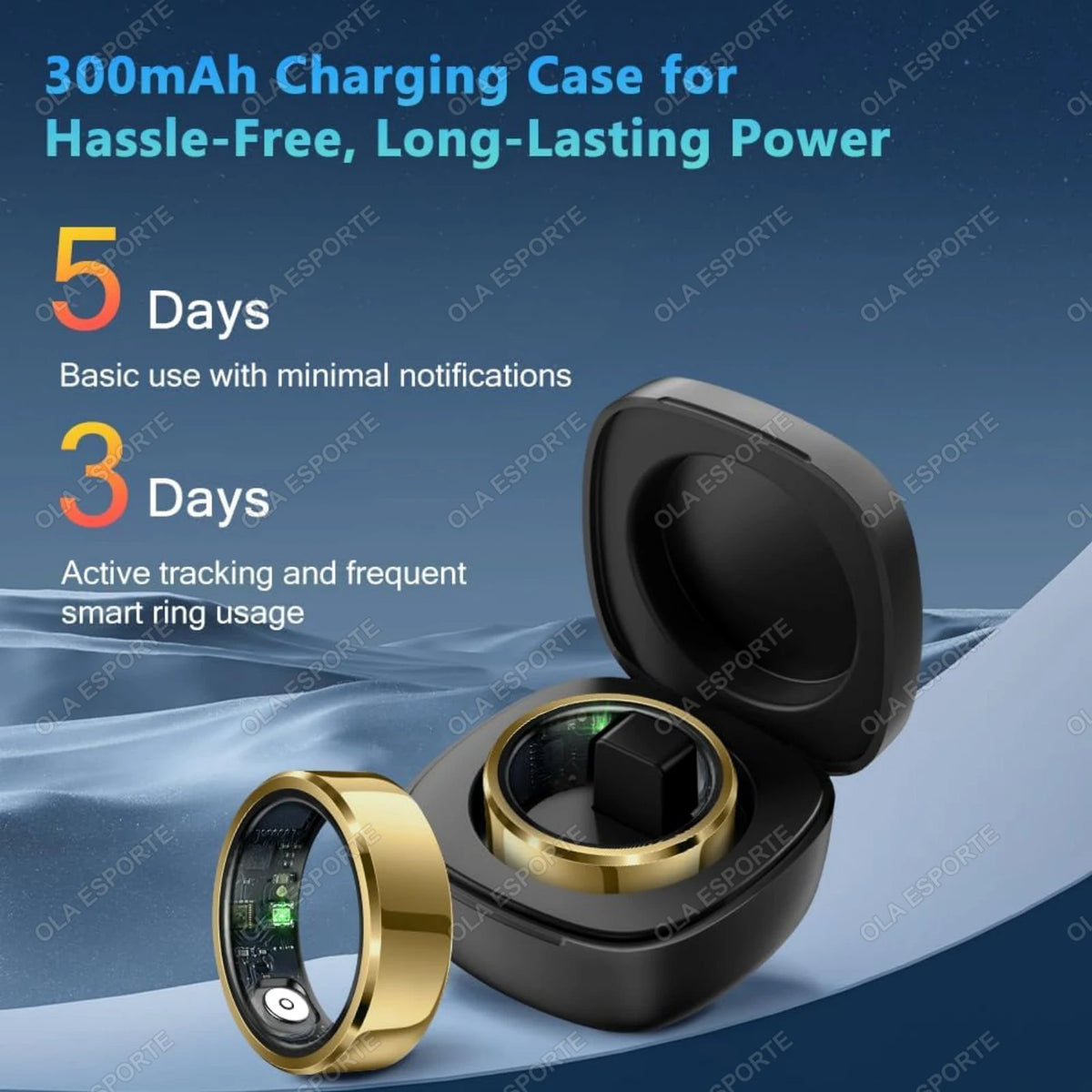 For Xiaomi Smart Ring Blood Pressure Heart Rate Monitoring Smartring IP68 & 5ATM Waterproof Multi-sport Mode Smartring Man Women