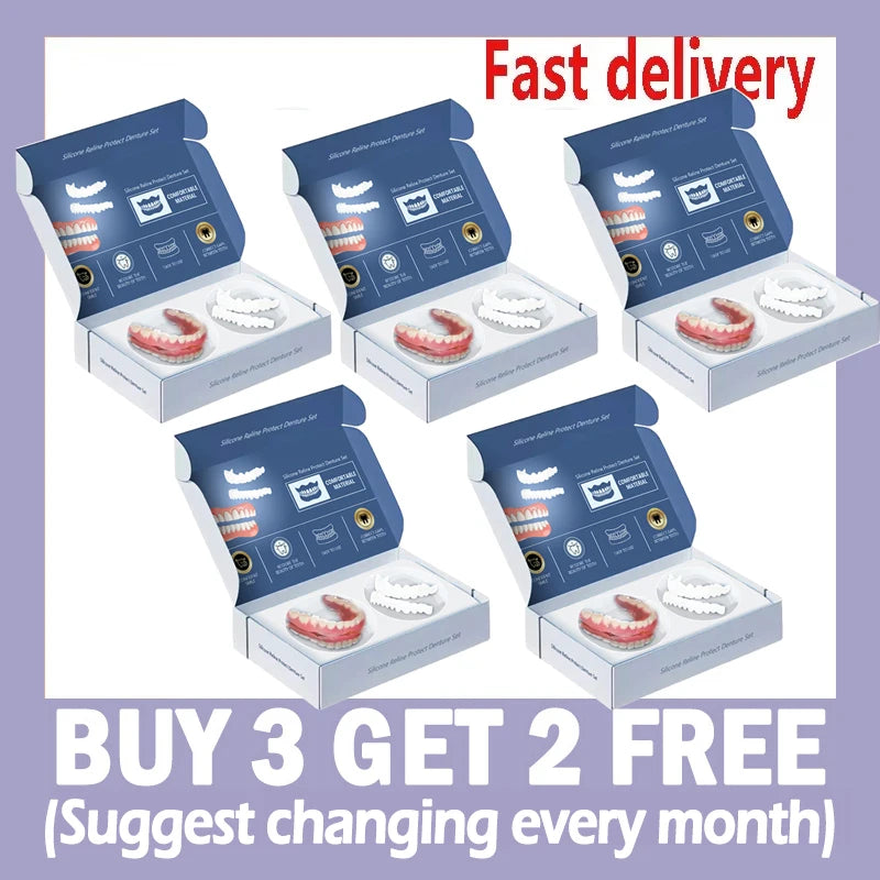 3D Adjustable False Teeth Kit - Hypoallergenic Cosmetic Dentures for Instant Smile Correction & Daily Comfort
