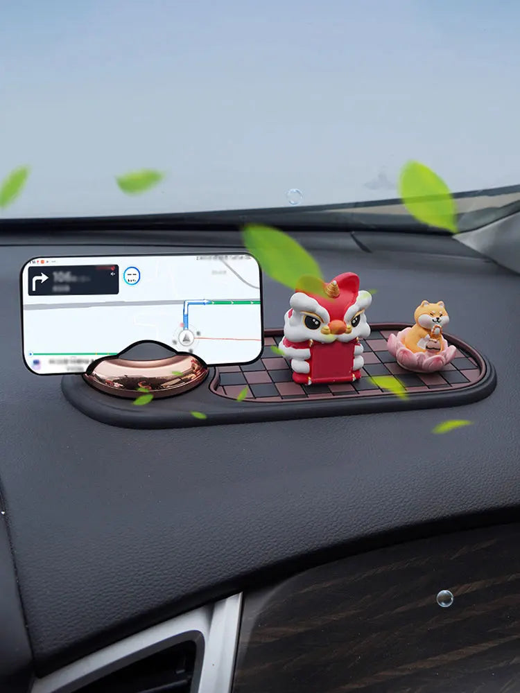 Multifunction Auto Non-slip Car Mats with Auto Phone Holder Car Dash Mat Anti Slip Rug for Phones Keys Gadgets