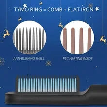 2pcs Electric Hot Comb Professional Quick Heated Hair Straightener Professional Negative Ion Hair Straightener Hair Straightener
