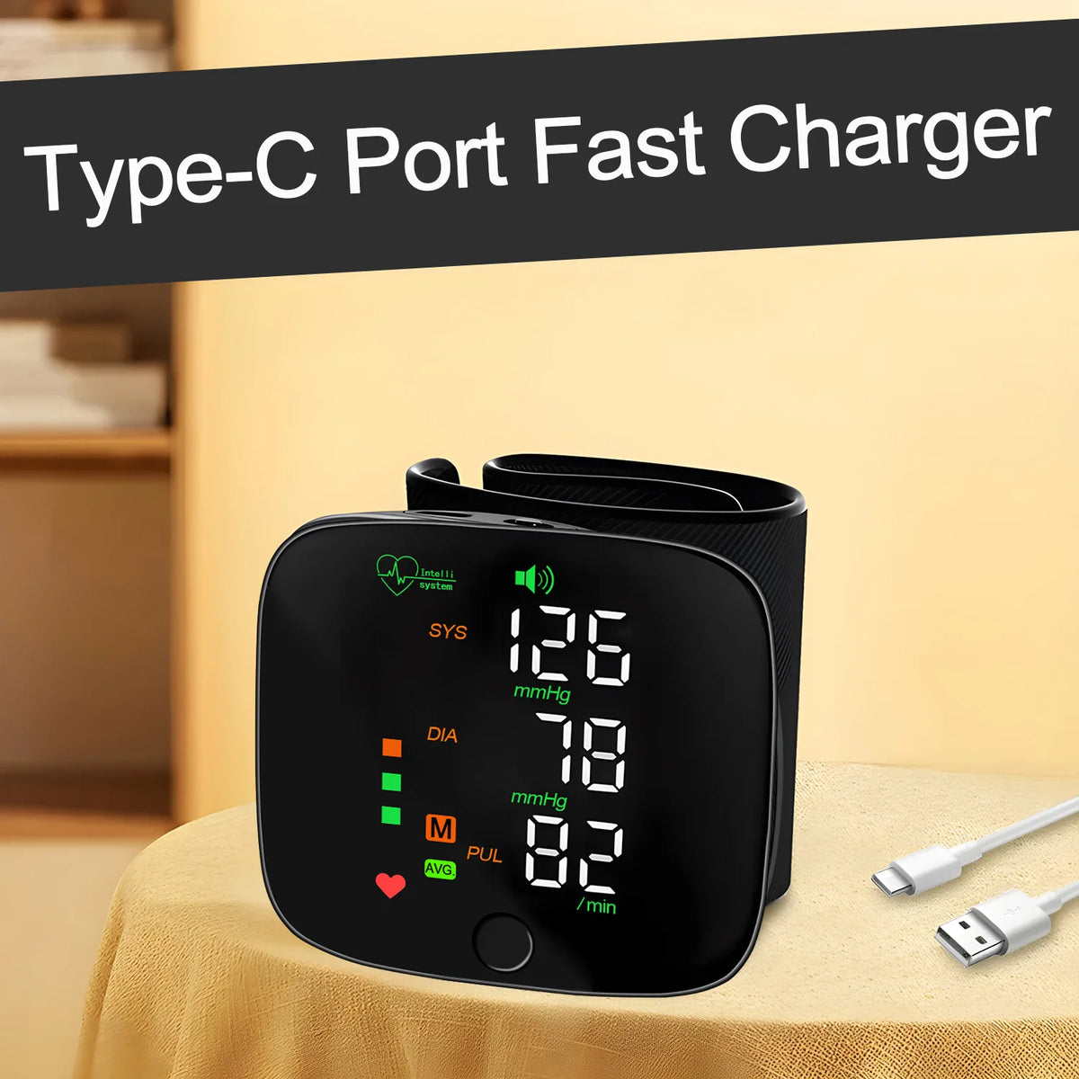 LED Screen Wrist Blood Pressure Monitor