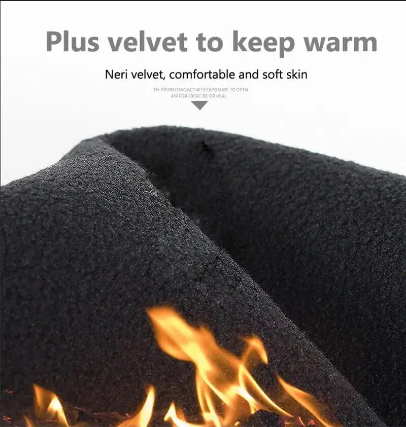 Black Winter Warm Waterproof Touch Screen Fleece Gloves