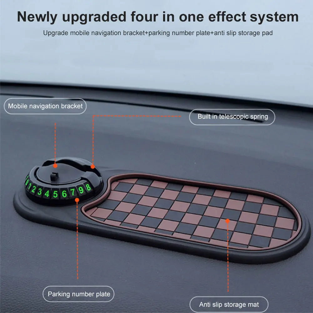 Multifunction Auto Non-slip Car Mats with Auto Phone Holder Car Dash Mat Anti Slip Rug for Phones Keys Gadgets