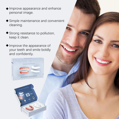 3D Adjustable False Teeth Kit - Hypoallergenic Cosmetic Dentures for Instant Smile Correction & Daily Comfort