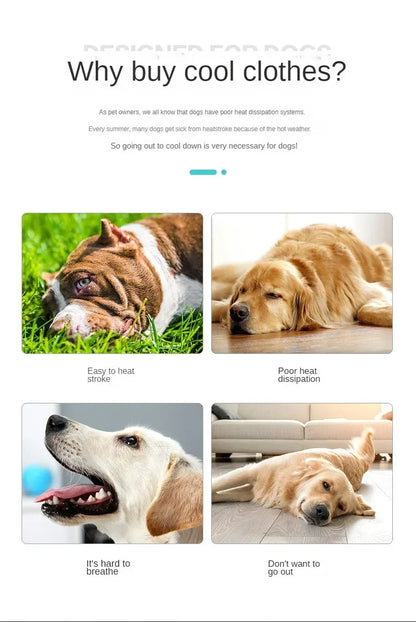 Dog Cooling Vest for Summer, Lightweight Jacket Dog Cooling Shirt, UV Protection Cooling Harness,Dog vest