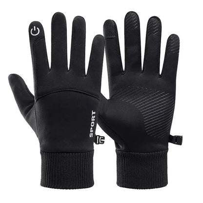 Black Winter Warm Waterproof Touch Screen Fleece Gloves