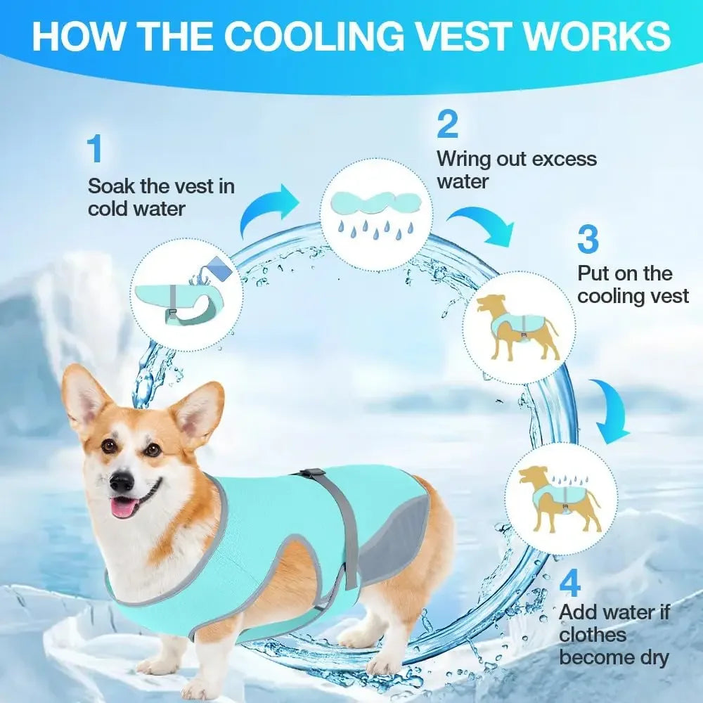 Dog Cooling Vest for Summer, Lightweight Jacket Dog Cooling Shirt, UV Protection Cooling Harness,Dog vest