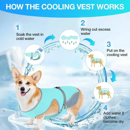 Dog Cooling Vest for Summer, Lightweight Jacket Dog Cooling Shirt, UV Protection Cooling Harness,Dog vest