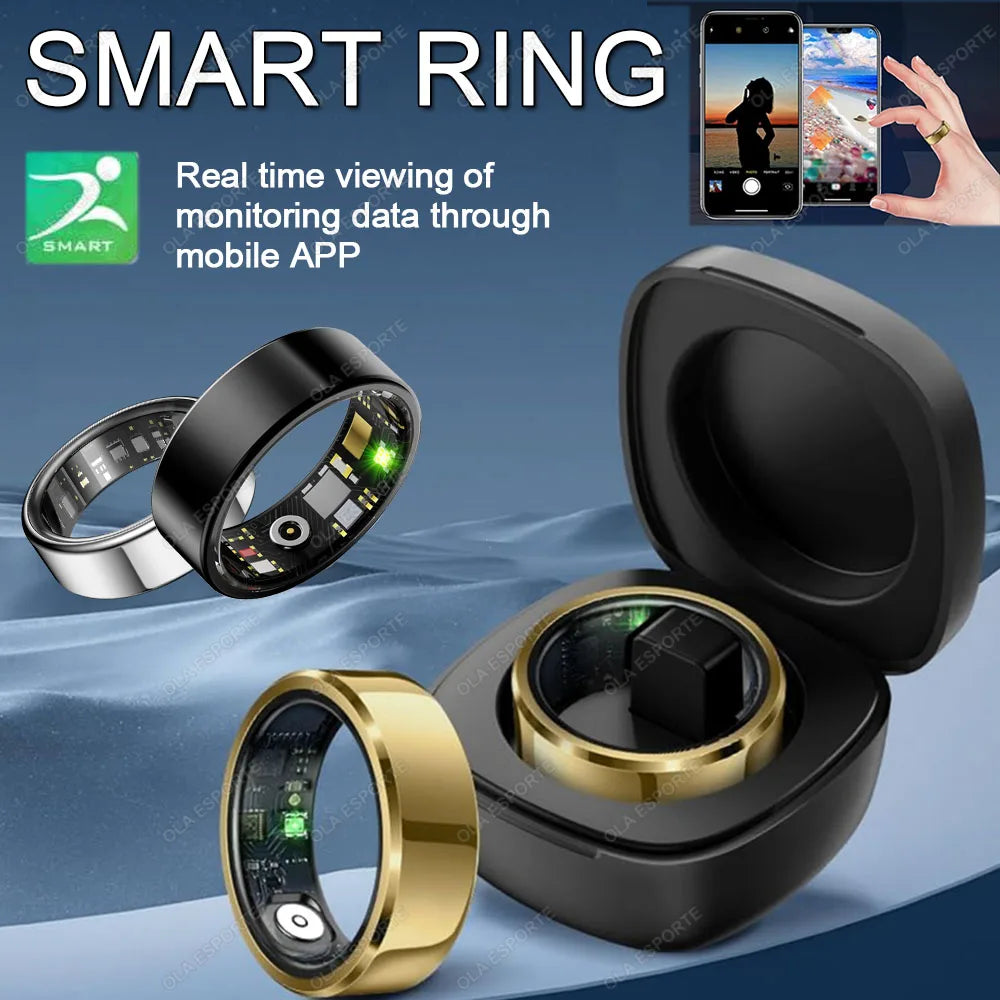 For Xiaomi Smart Ring Blood Pressure Heart Rate Monitoring Smartring IP68 & 5ATM Waterproof Multi-sport Mode Smartring Man Women
