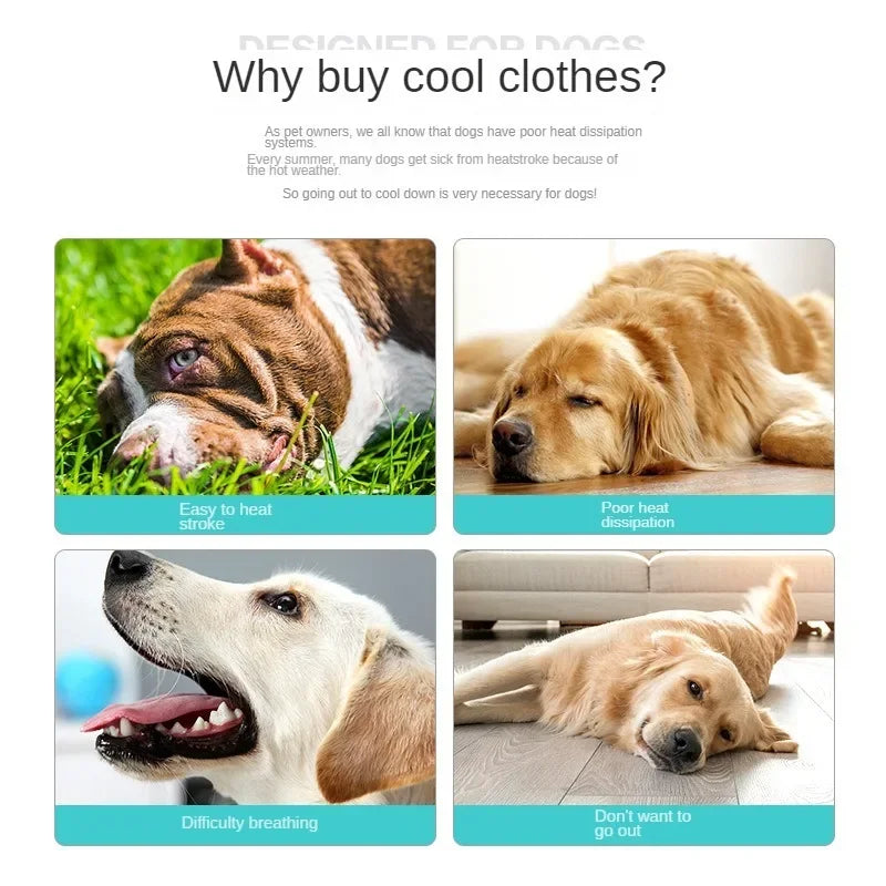 Dog Cooling Vest for Summer, Lightweight Jacket Dog Cooling Shirt, UV Protection Cooling Harness,Dog vest