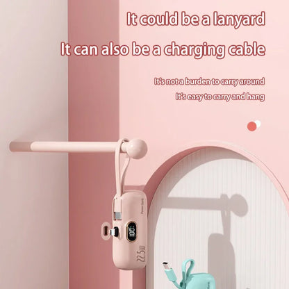 30000mAh Capsule Power Bank Fast Charging Portable Mobile Power Supply Emergency Mini External Battery For Type-C iPhone Android