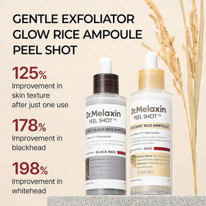 Glow Rice Ampoule Essence Niacinamide Moisturizing Hydrating Gentle Exfoliant Peel Shot Skin Repair Skincare for Daily Use