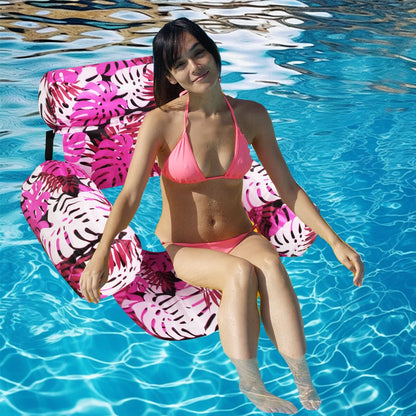 Pool Floats Chairs Adult Inflatable Pool Lounger with Arm & Backrest Water Floating Recliner Water Hammock for Summer Water Fun