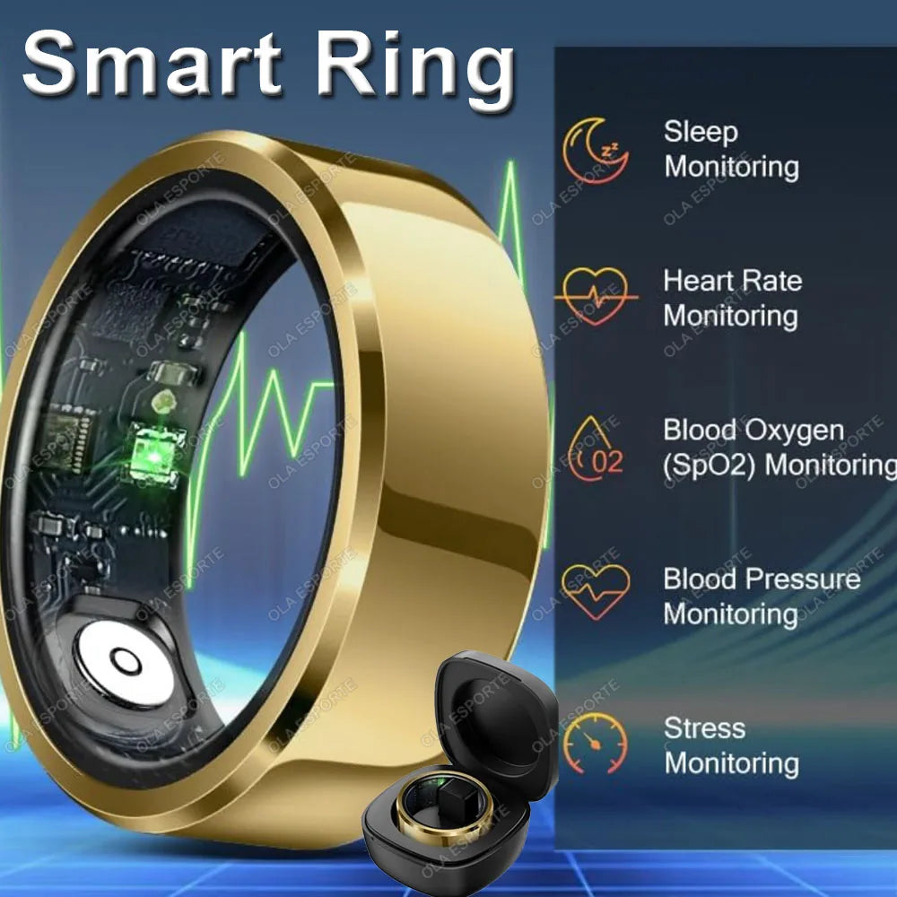 For Xiaomi Smart Ring Blood Pressure Heart Rate Monitoring Smartring IP68 & 5ATM Waterproof Multi-sport Mode Smartring Man Women